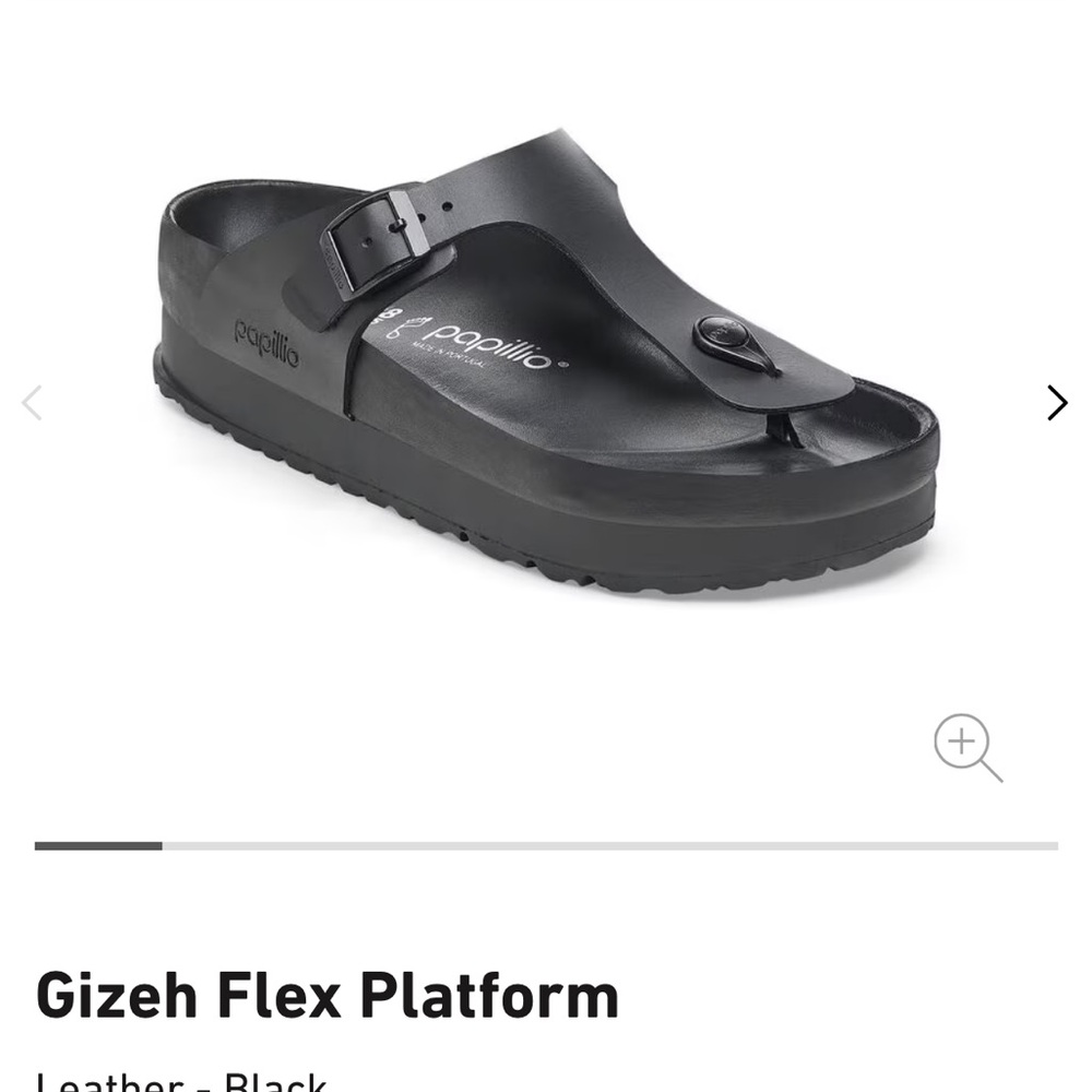 Papillio Birkenstock Black Leather Platform Y2K Sandals